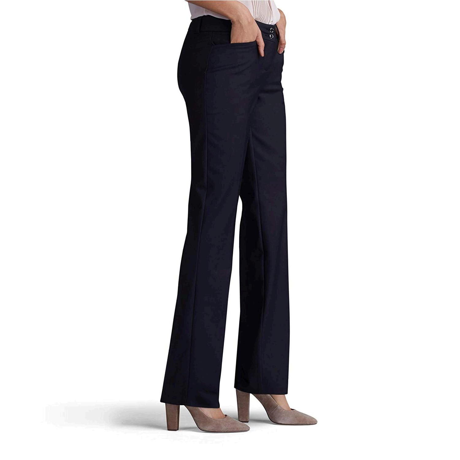 LEE Women's Secretly Shapes Regular Fit Straight Leg Pant,, Black, Size ...