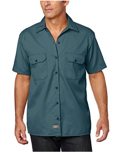 Dickies Men's Big and Tall Short-Sleeve Work Shirt, Lincoln Green, Size ...