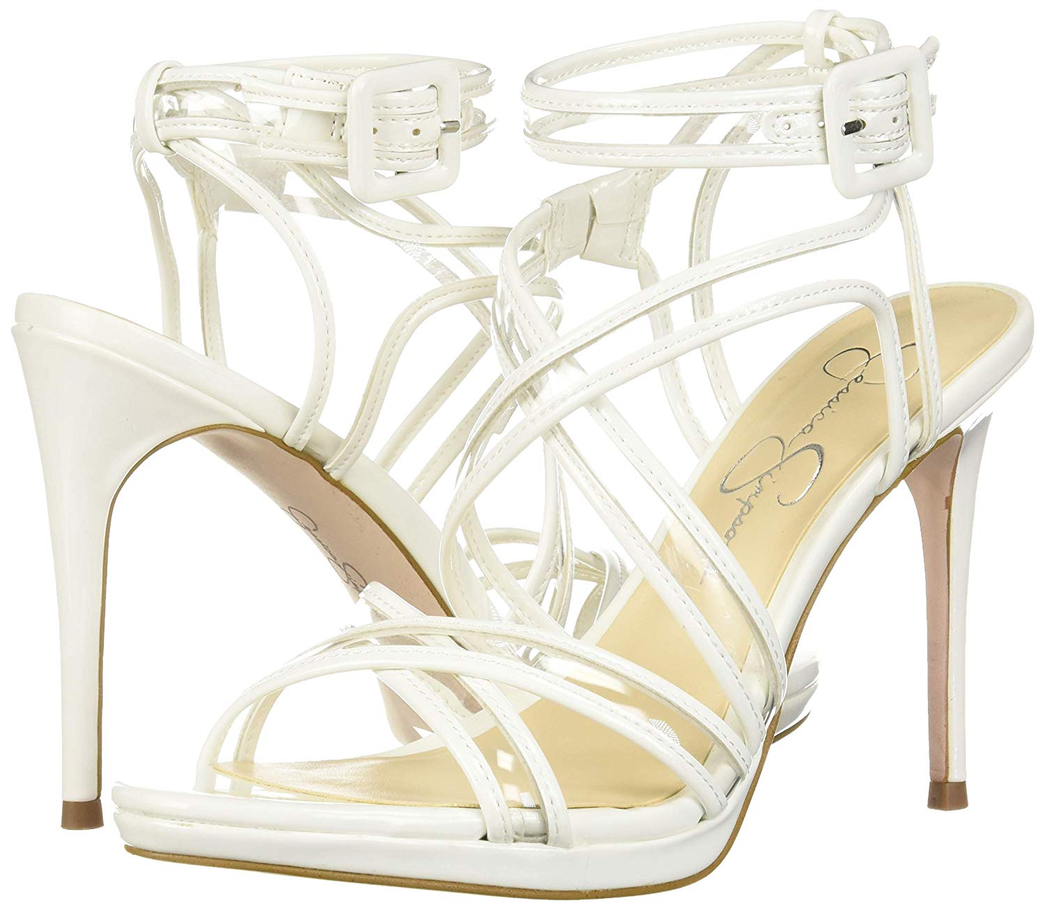 jessica simpson white platform heels