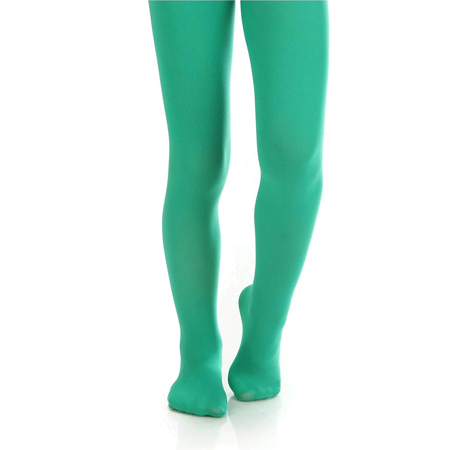 Silky Toes Girls' Microfiber Opaque Footed Tights- 2 Per Pack, Green ...