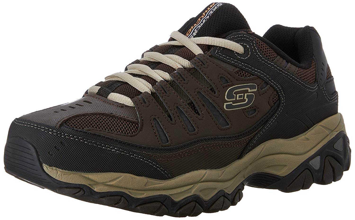 Skechers Mens Memory Fit 50125 Low Top Lace Up Running, Brown/Taupe ...