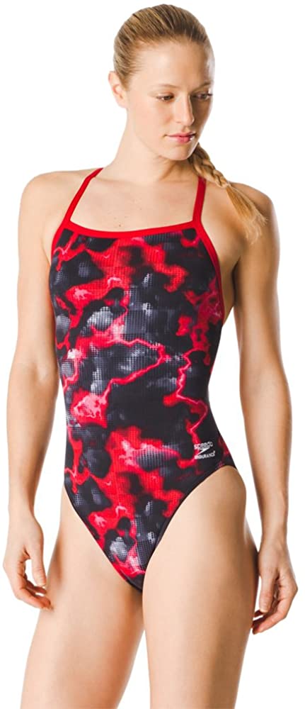 Speedo Womens Energy Volt Flyback Swimwear Speedo Purple 24 Red