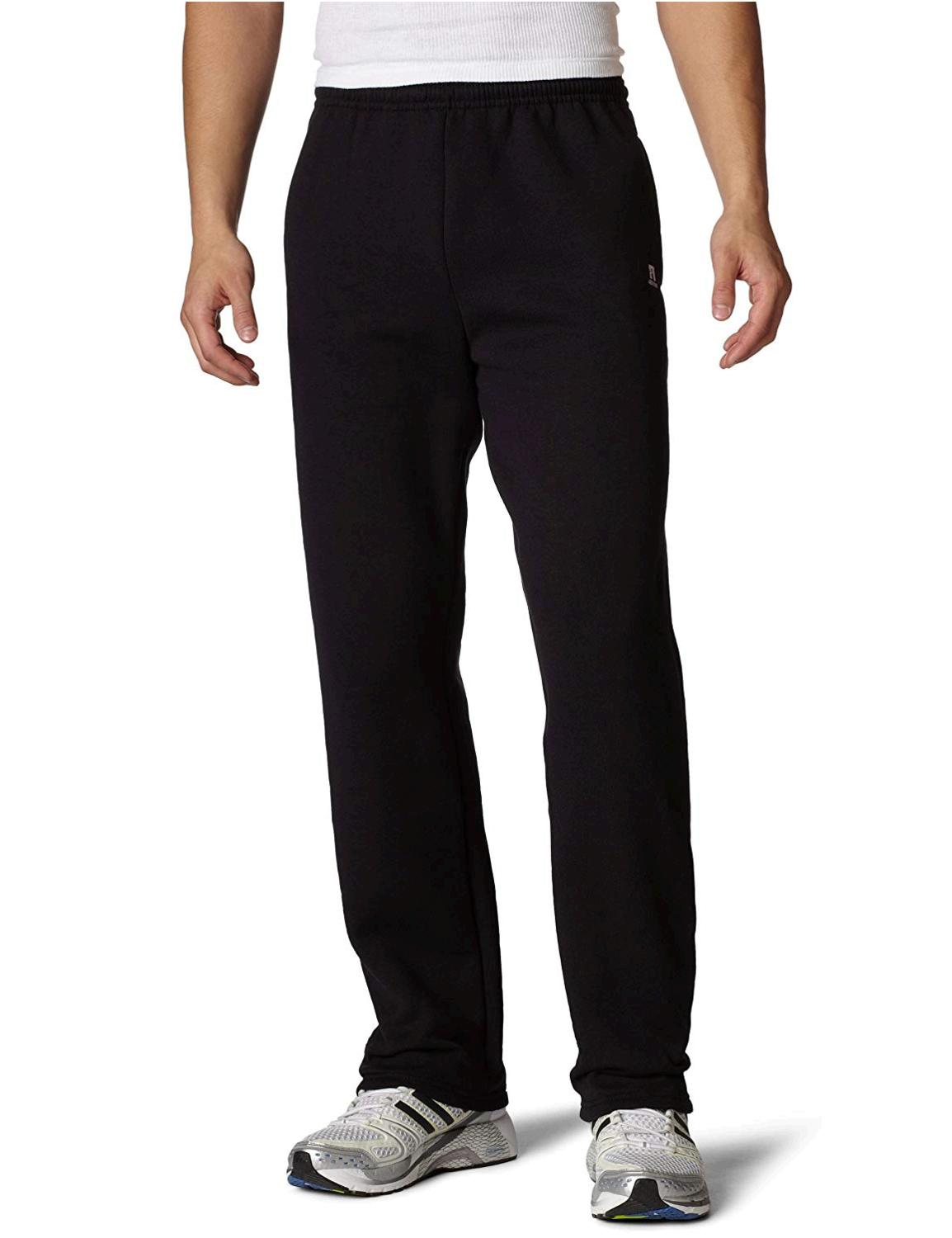Russell Athletic Men's Dri-Power Open Bottom Sweatpants with, Black ...