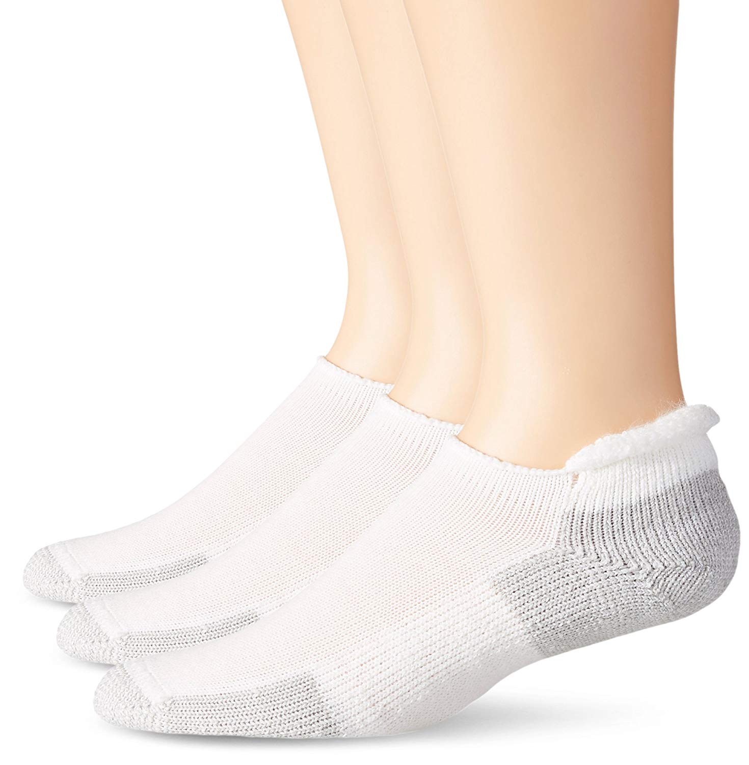 Thorlos Unisex J Running Thick Padded Rolltop Sock, White (3, White ...