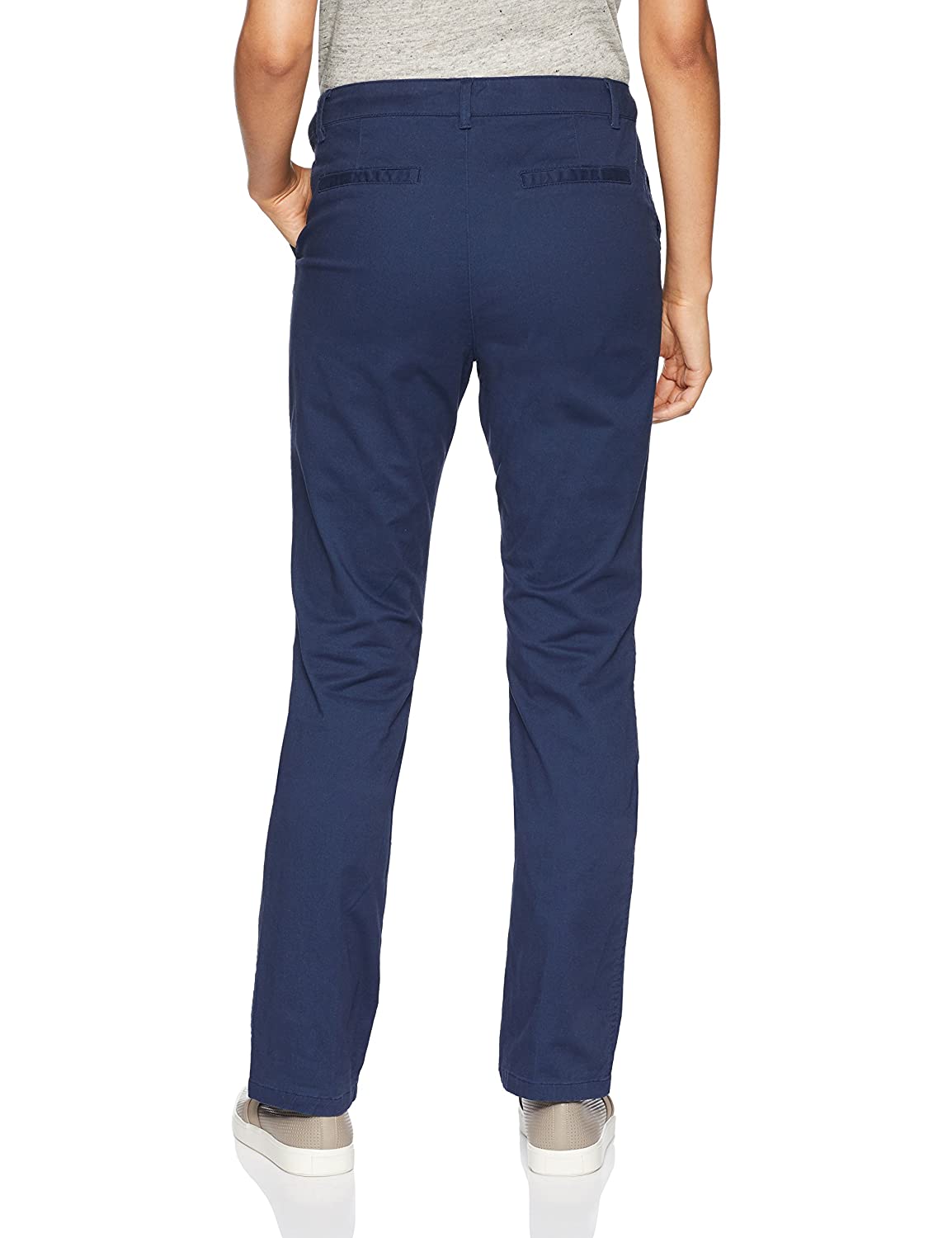 Essentials Women's Straight-Fit Stretch Twill Chino, Navy, Size 16.0 ...