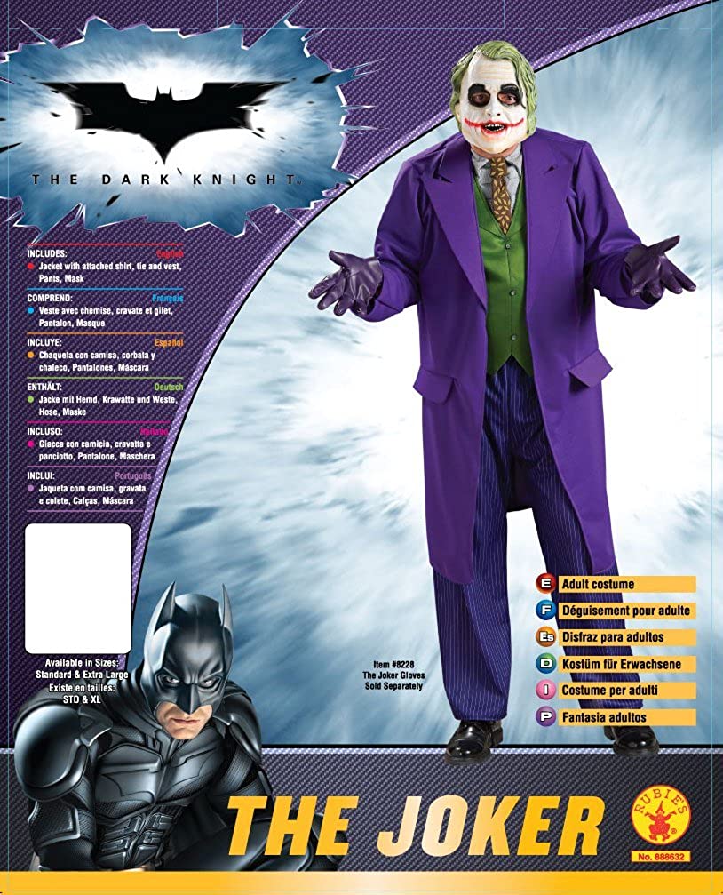 Batman Dark Knight The Joker Deluxe Plus Adult Costume   PartyBellcom