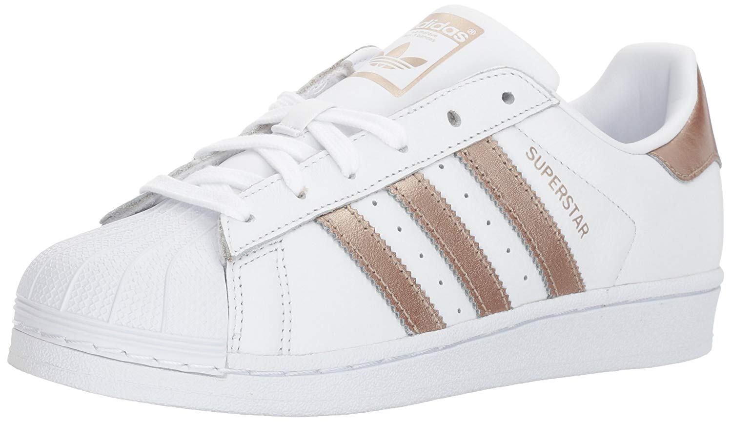 adidas Originals Women's Superstar Shoes, White/Cyber Metallic/White ...