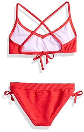 Billabong Girls' Girls' Line Up Tali Set Bikini Set Bright, Bright Red ...