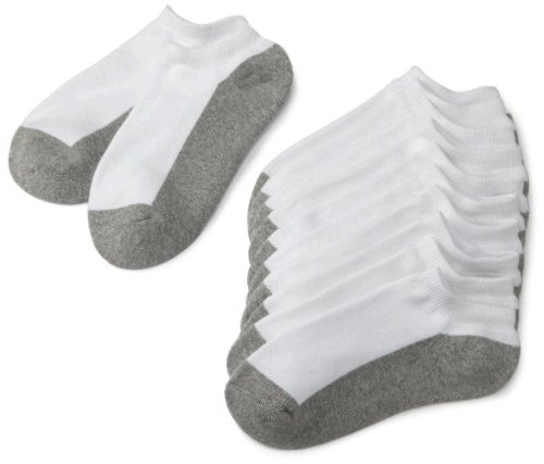 Jefferies Socks Age 5-10  Years  Seamless Sport Low Cut, White/Grey, Size 8.0 - Picture 1 of 1