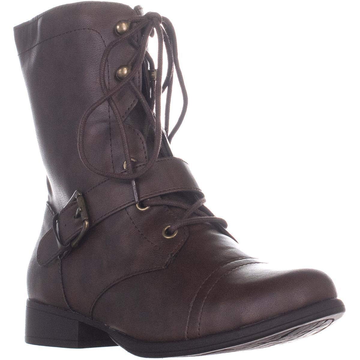 American Rag Womens Farrah Open Toe Ankle Combat Boots, Brown, Size 8.0 ...