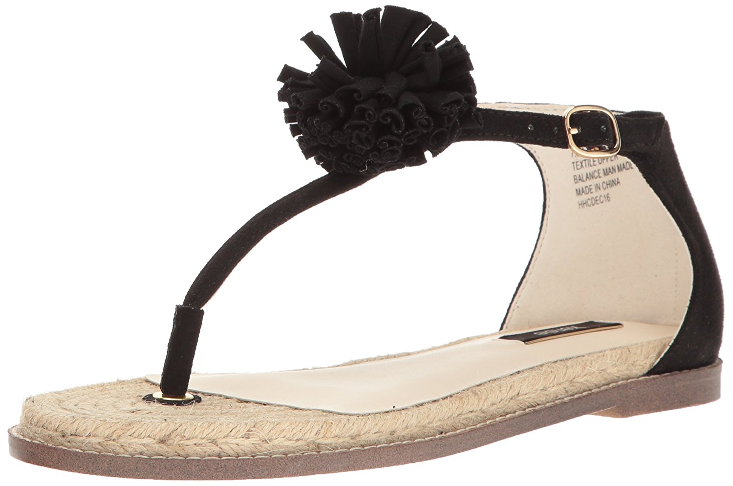 kensie Womens Kensie Split Toe Casual T-Strap Sandals, Black, Size 5.0 ...