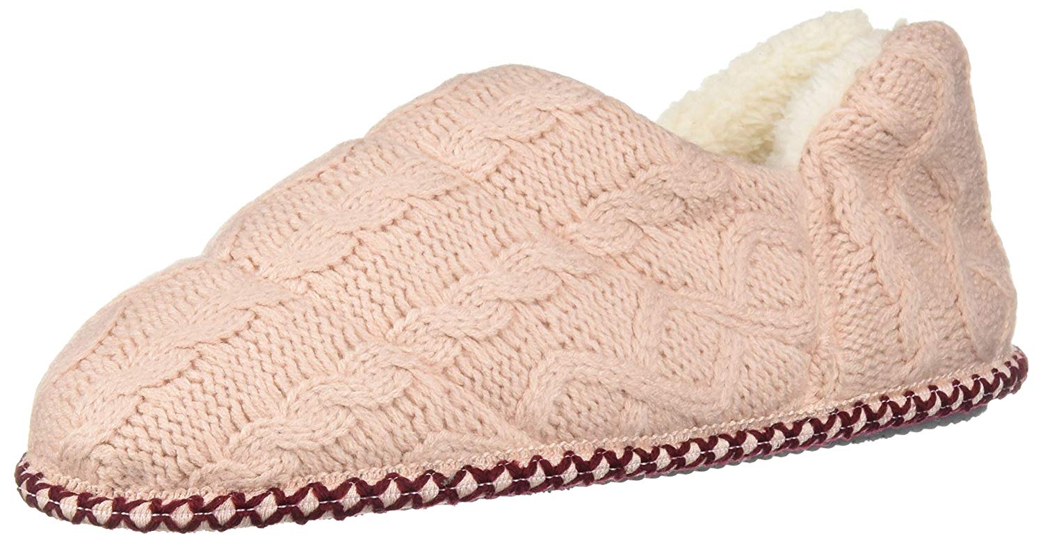 dearfoams cable knit bootie slippers