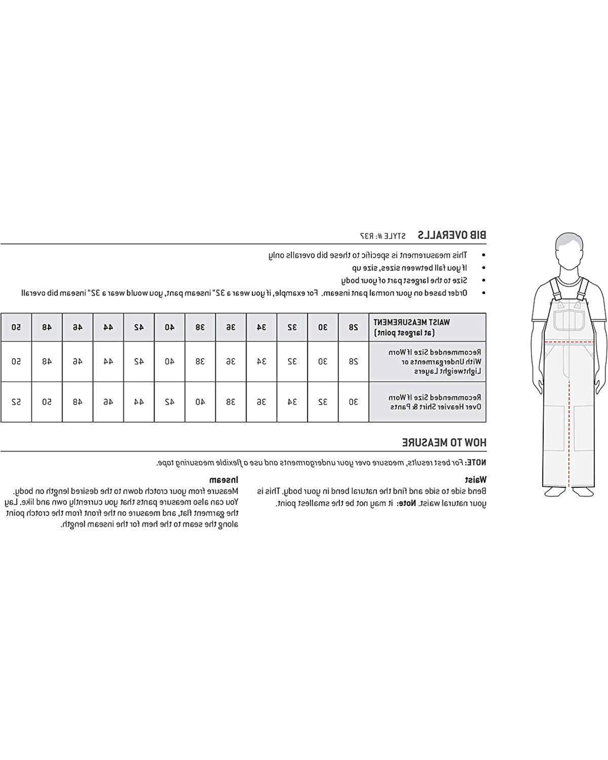 Carhartt Bib Size Chart