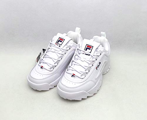 black and white fila trainers