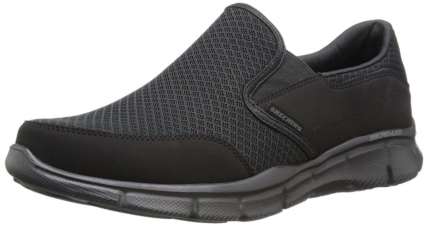 Skechers Mens Mind Game Suede Round Toe Slip On Shoes, Black, Size 14.0 ...