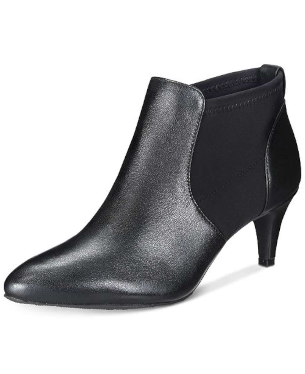 Alfani Womens Hazzel Leather Pointed Toe Ankle Fashion Boots, Black ...