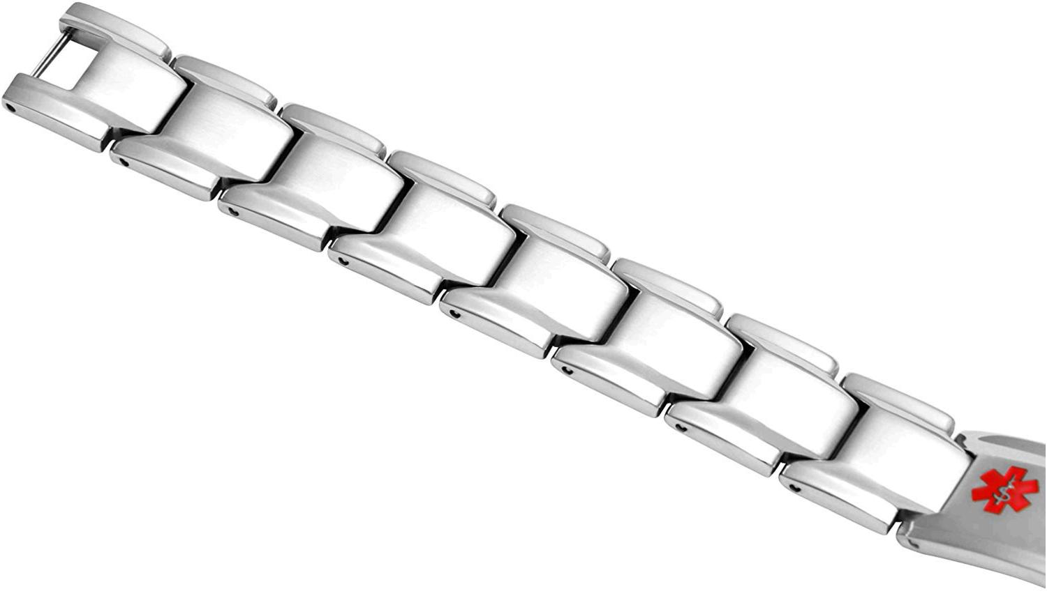 Elegant Surgical Grade Steel Medical Alert ID, Type 1 Diabetes, Size