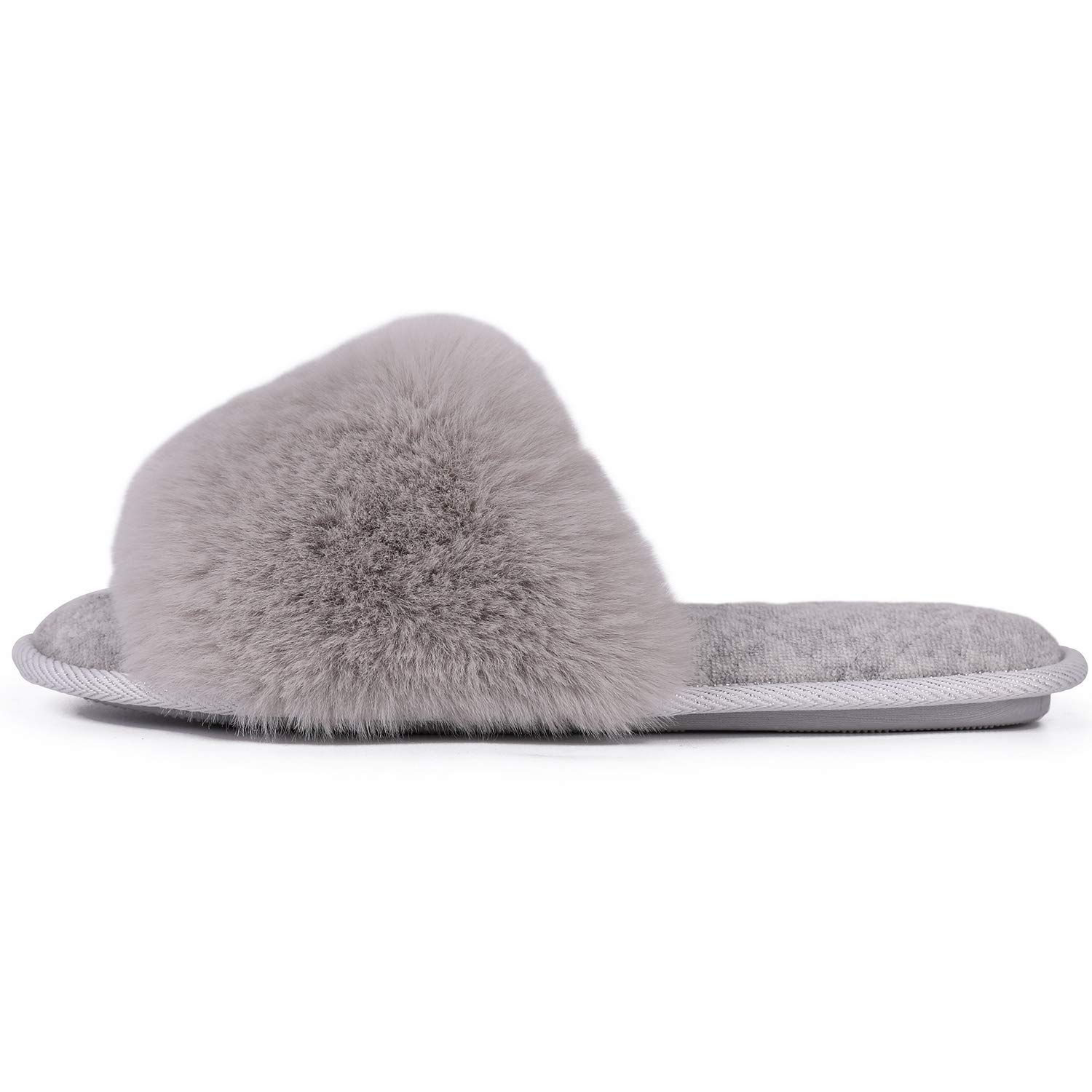 Women S Shoes Longbay Womens Faux Bunny Fur Memory Foam