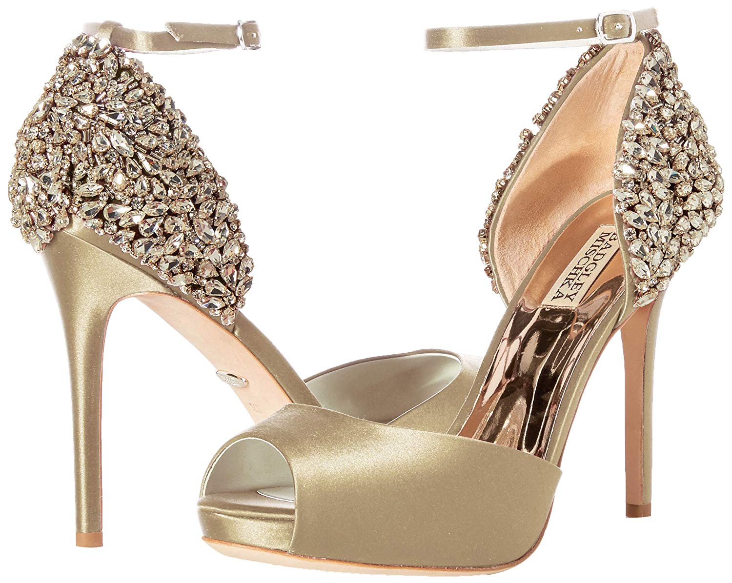 badgley mischka ivory satin