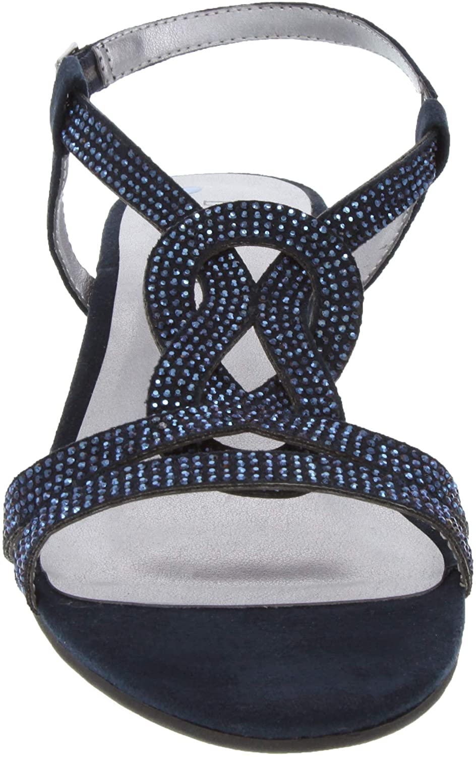 London Fog Macey Demi-Wedge Dress Sandals Navy Blue Womens Size 6.5 | eBay