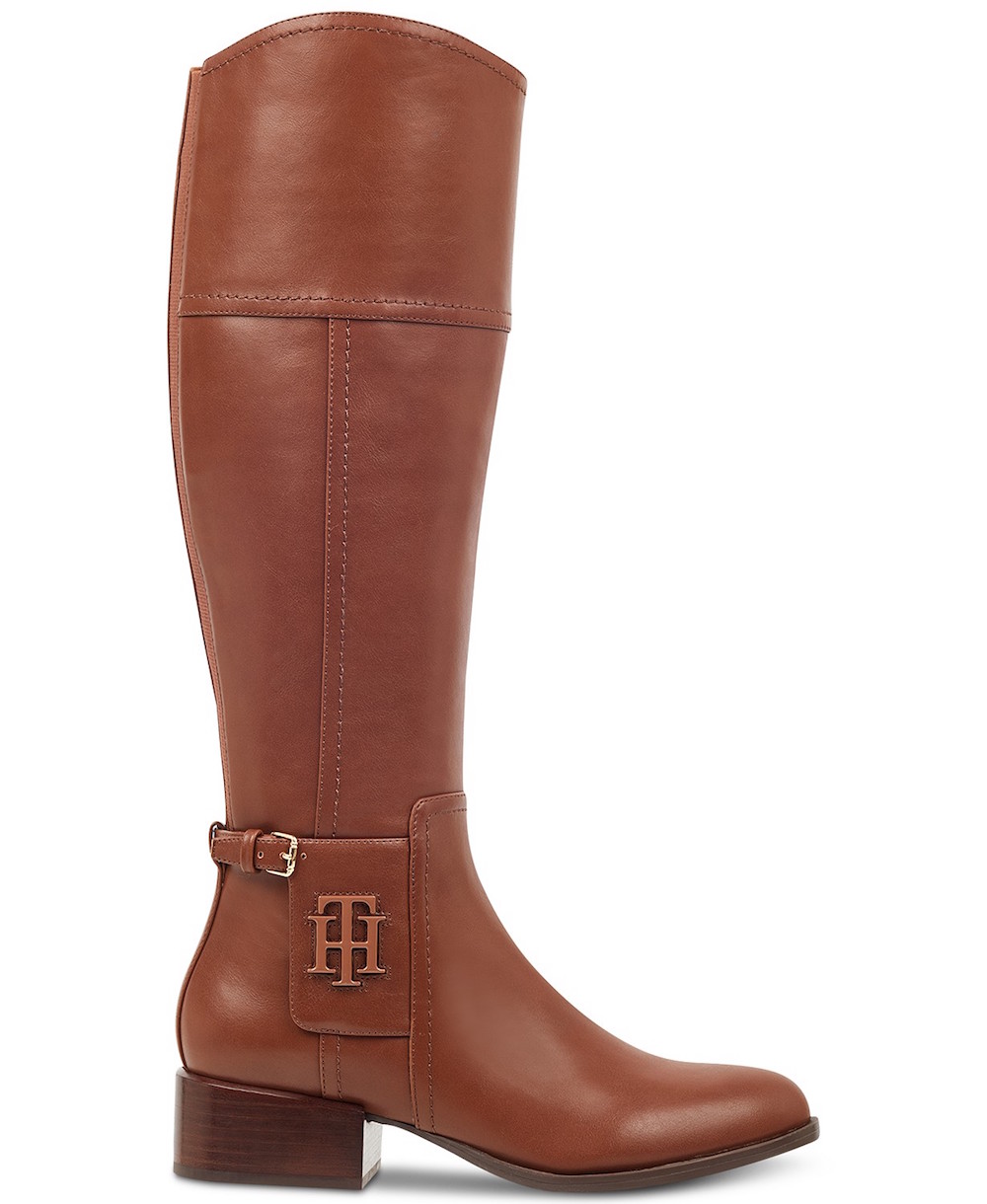 Tommy Hilfiger Womens Merritt Leather Almond Toe Mid-Calf Fashion Boots ...