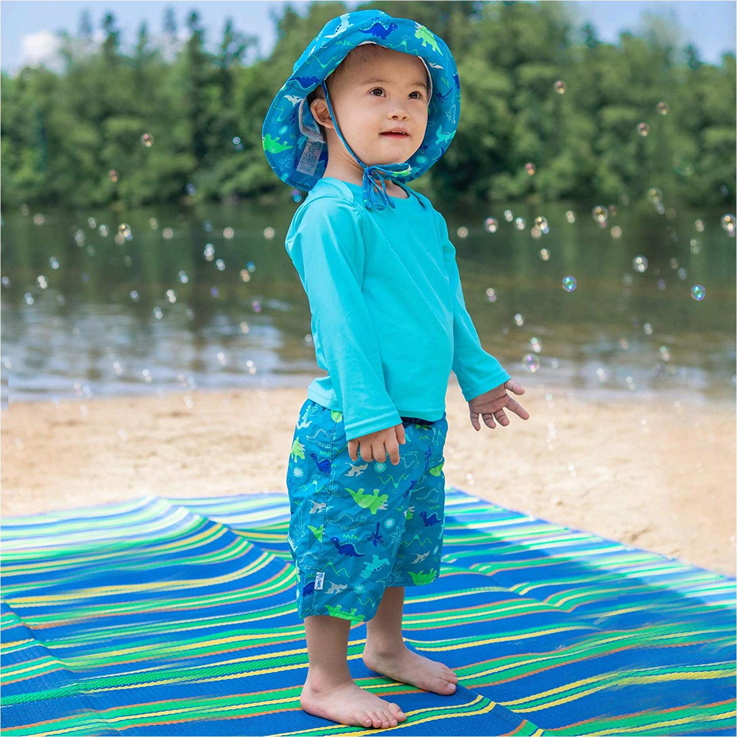 i play. by green sprouts Swim Trunks with Builtin, Aqua Dinosaurs