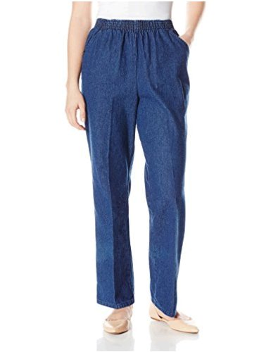 Chic Classic Collection Women's Petite Cotton Pull-On Pant with, Blue ...