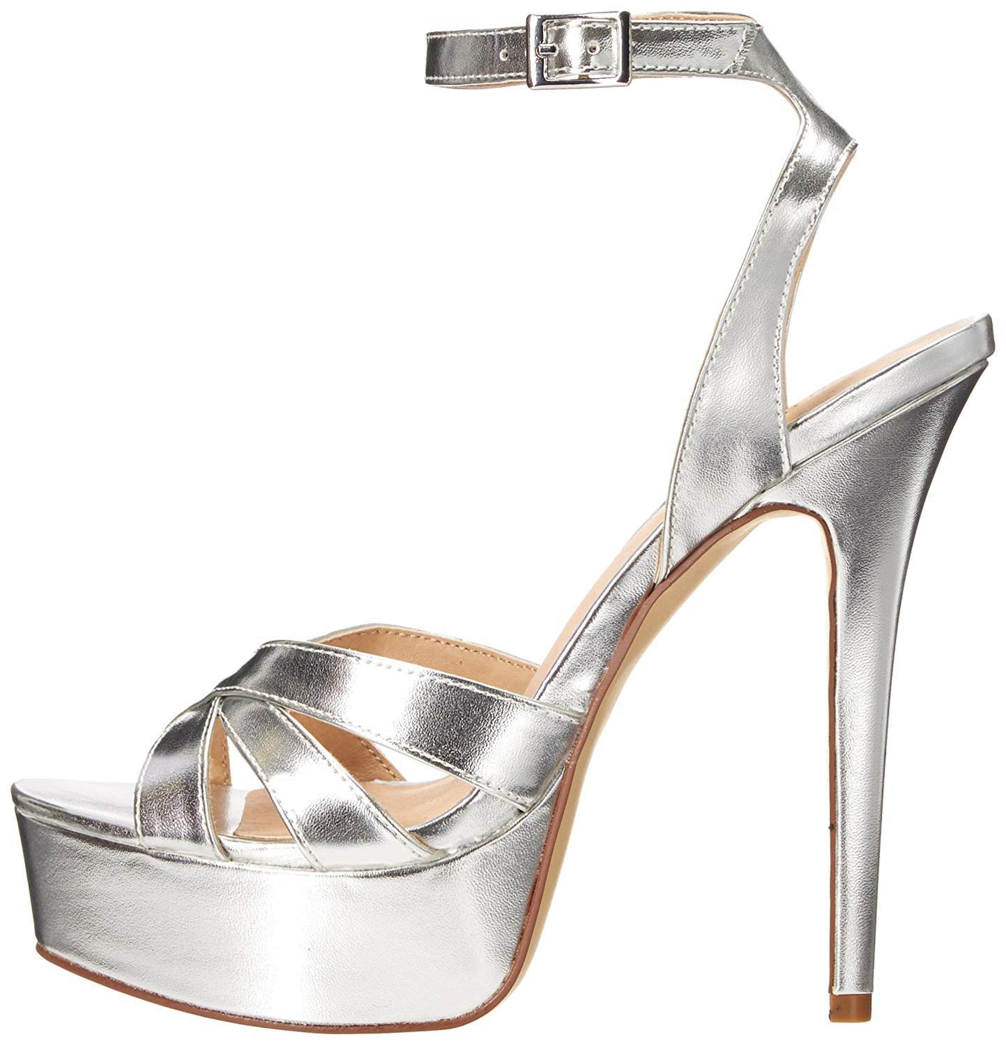 Chinese Laundry Women's Alyssa Platform Dress Sandal, Silver Metallic ...