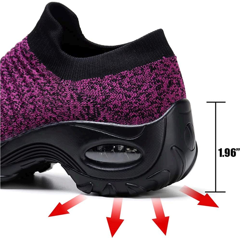 STQ Women's Shoes Fabric Low Top Slip On Walking Shoes