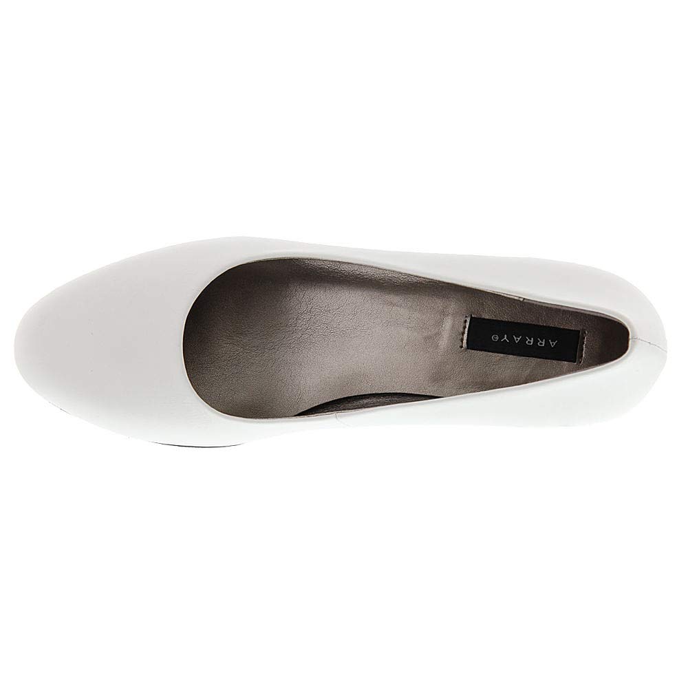 white closed toe pumps
