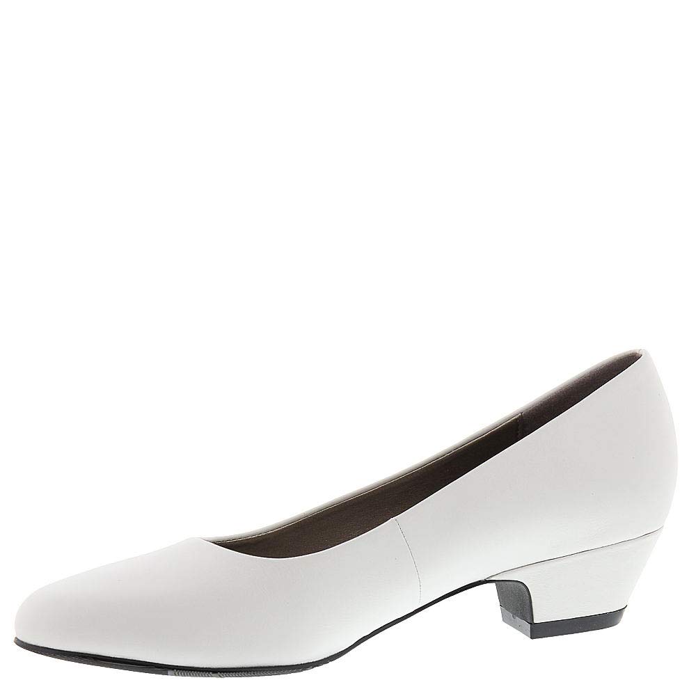 white closed toe pumps
