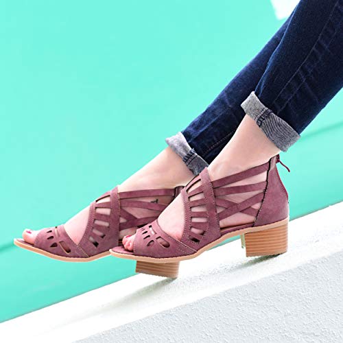 Brinley Co. Womens Dune Faux Nubuck OpenToe LaserCut Brinley Co. Womens Dune Faux Nubuck OpenToe LaserCut