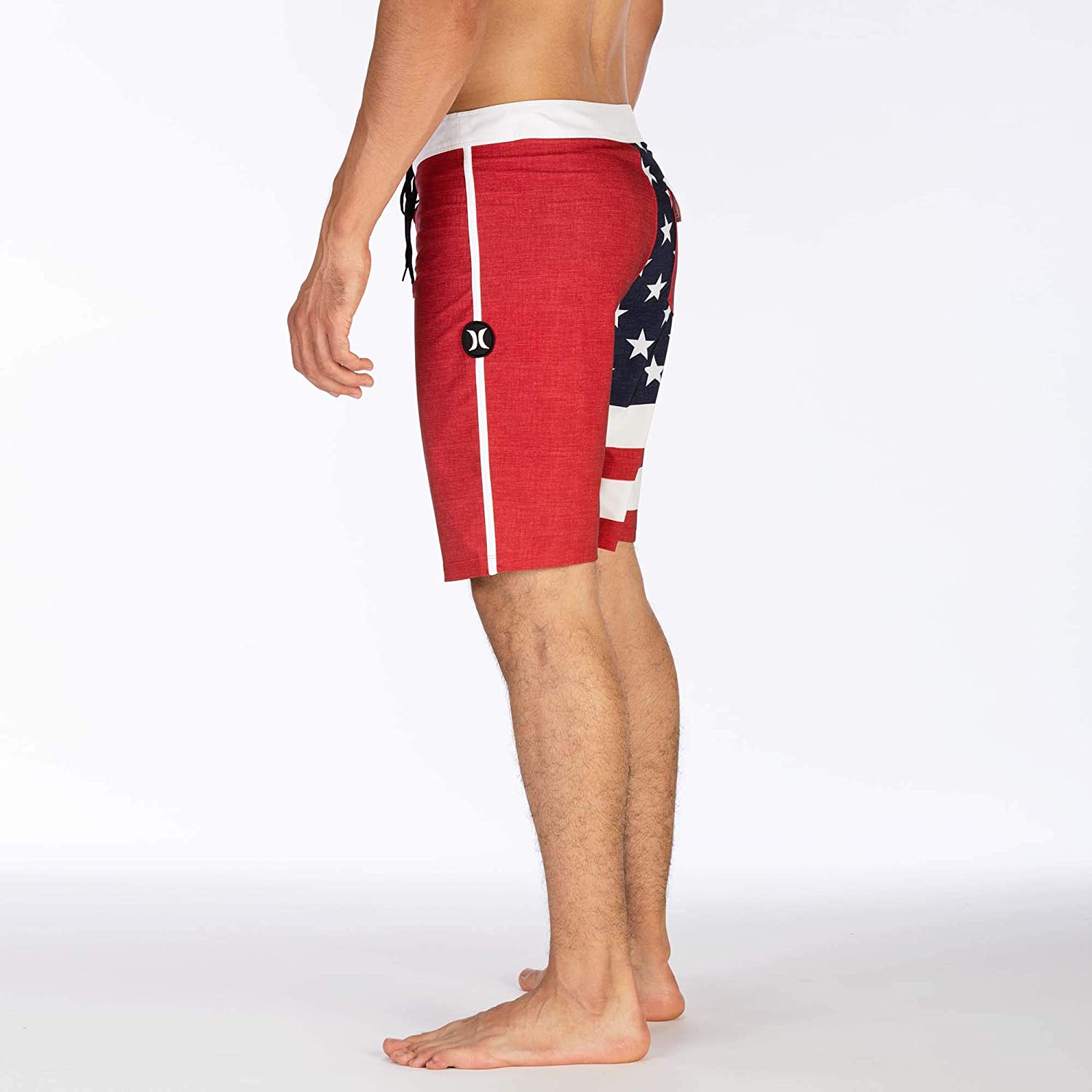 Hurley Men's Phantom Patriot Cheers USA Flag 20" Boardshort, Red, Size