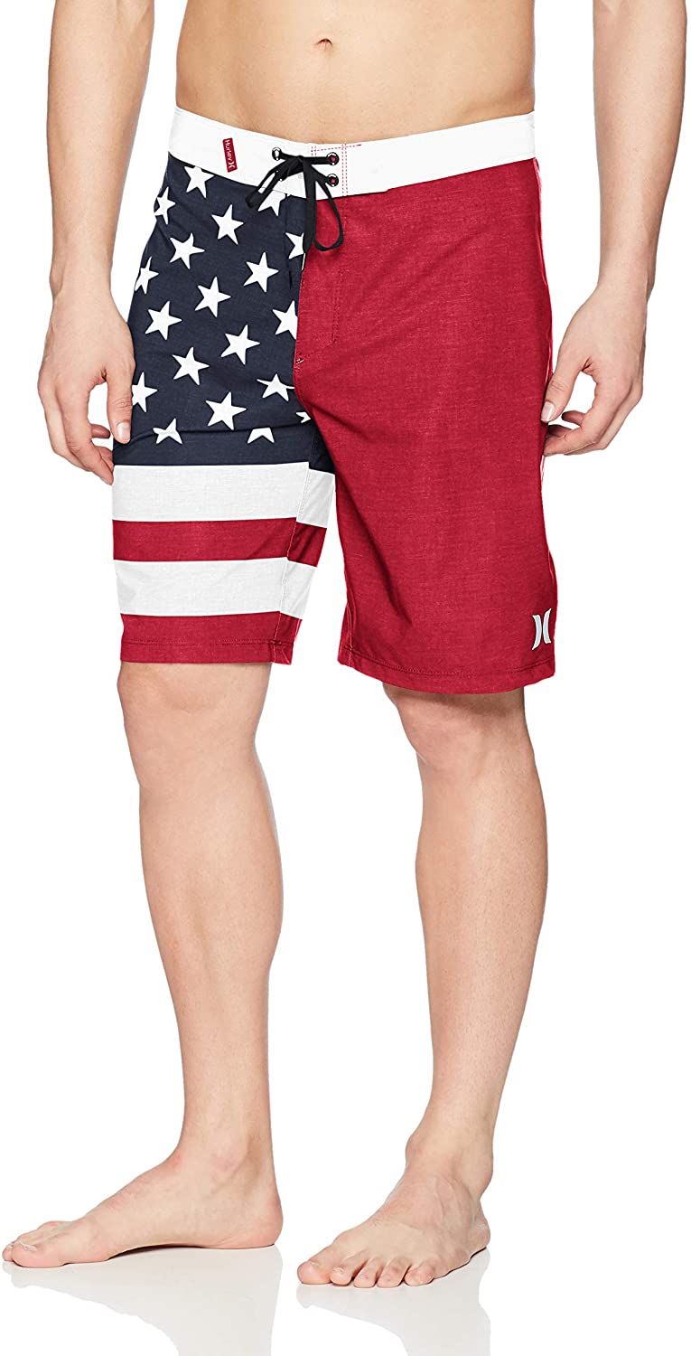 Hurley Men's Phantom Patriot Cheers USA Flag 20" Boardshort, Red, Size
