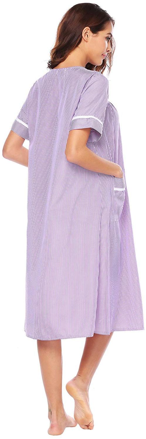 Ekouaer Womens Casual Loungewear Soft Nightwear Long Lounger, Purple