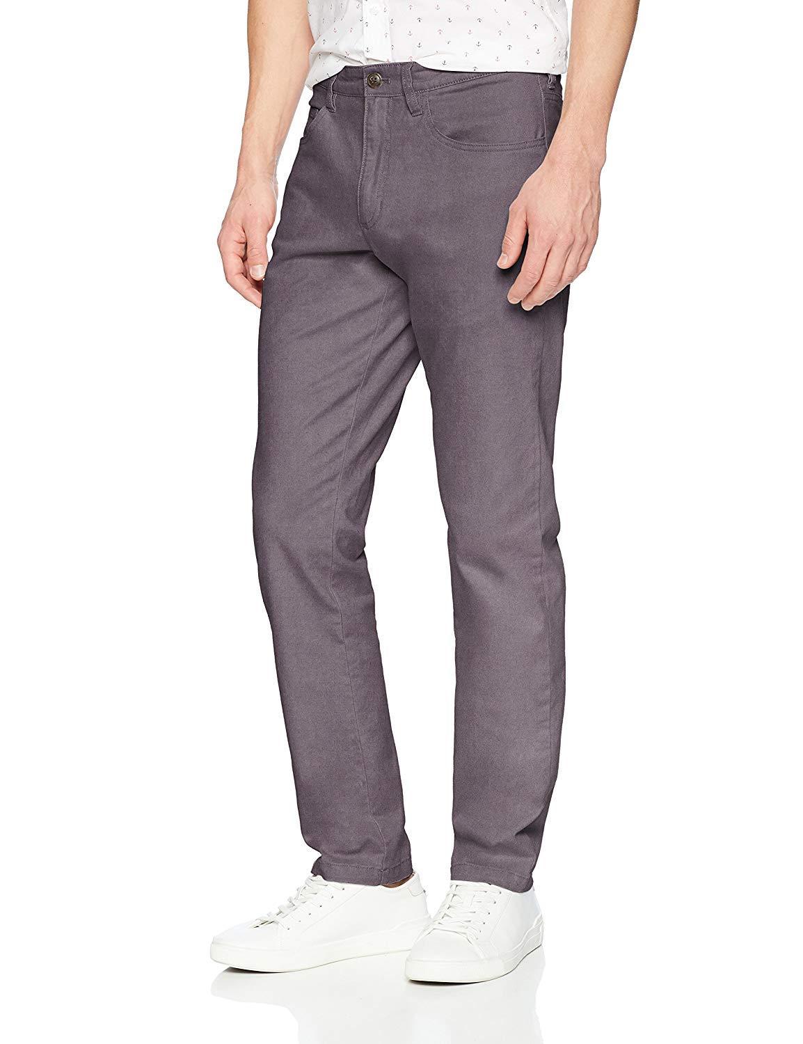 Goodthreads Men's Slim-Fit 5-Pocket Chino Pant, Grey, 33W, Grey, Size