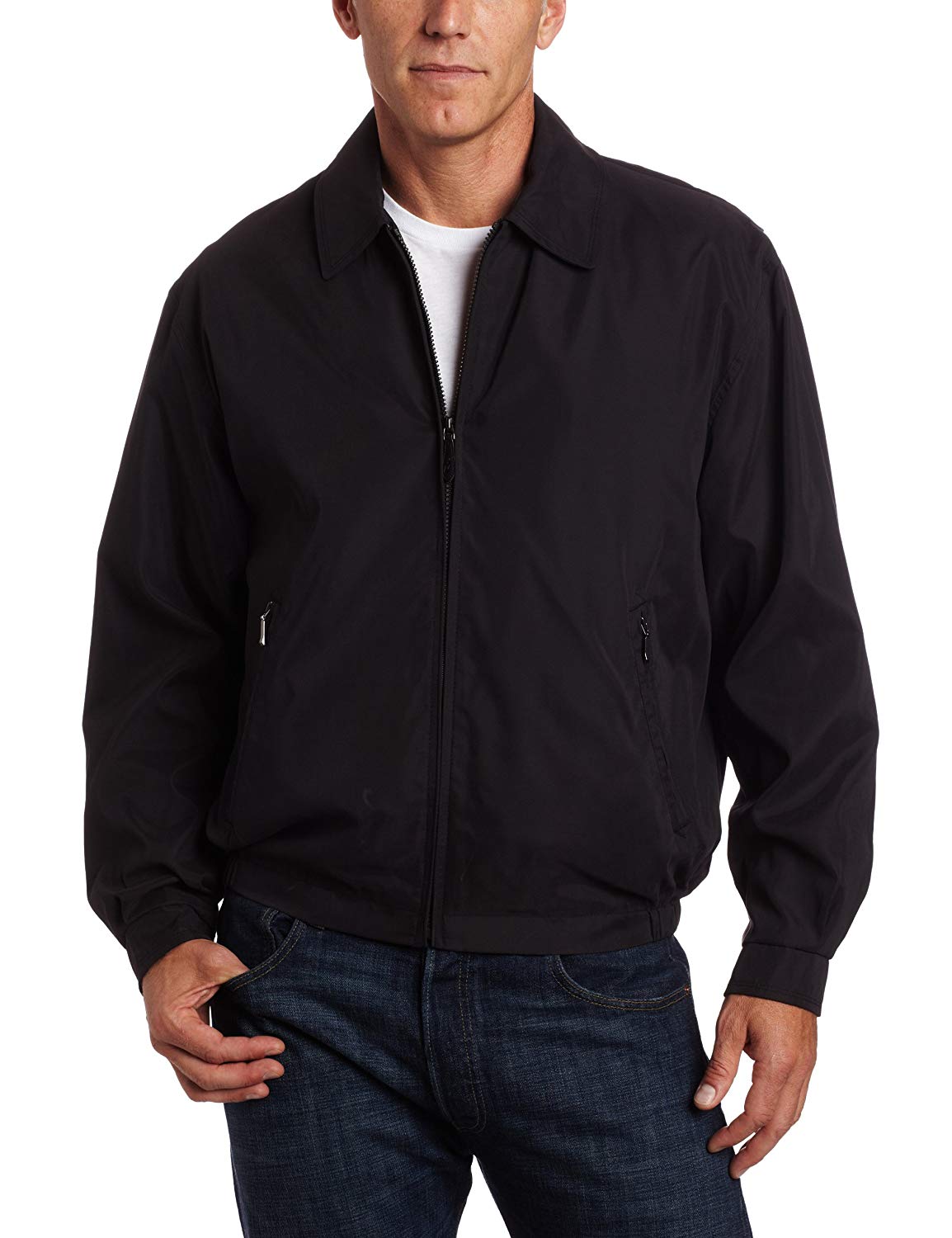 London Fog Men's Auburn Zip-Front Golf Jacket (Regular &, Black, Size 2 ...
