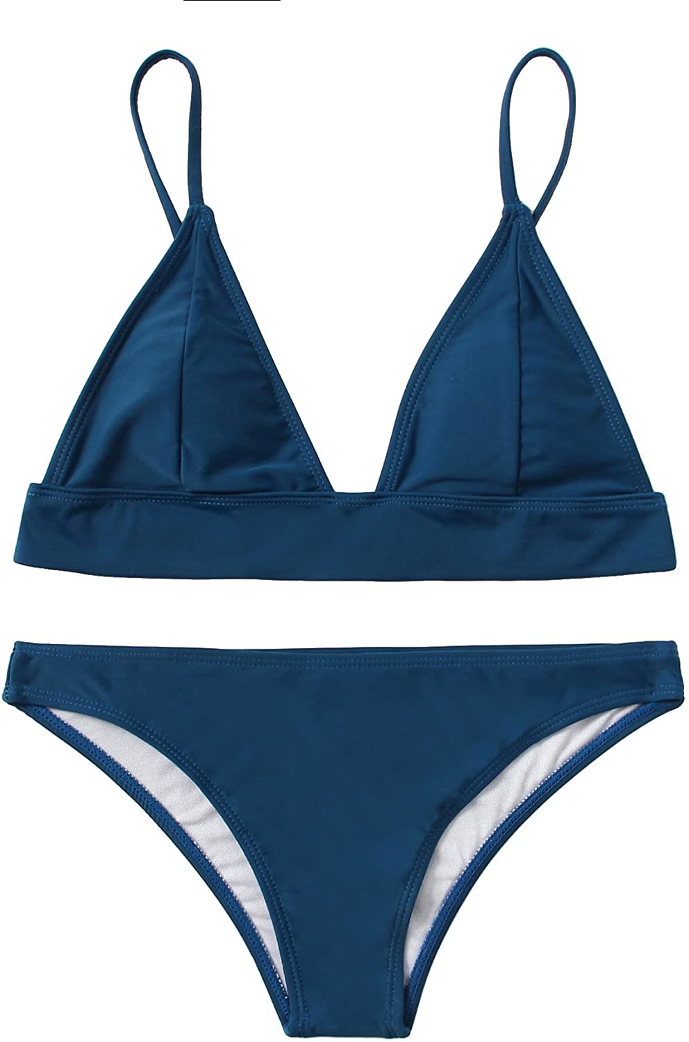 SweatyRocks Women's Sexy Bikini Suits Adjustable Strap, 3#blue, Size ...