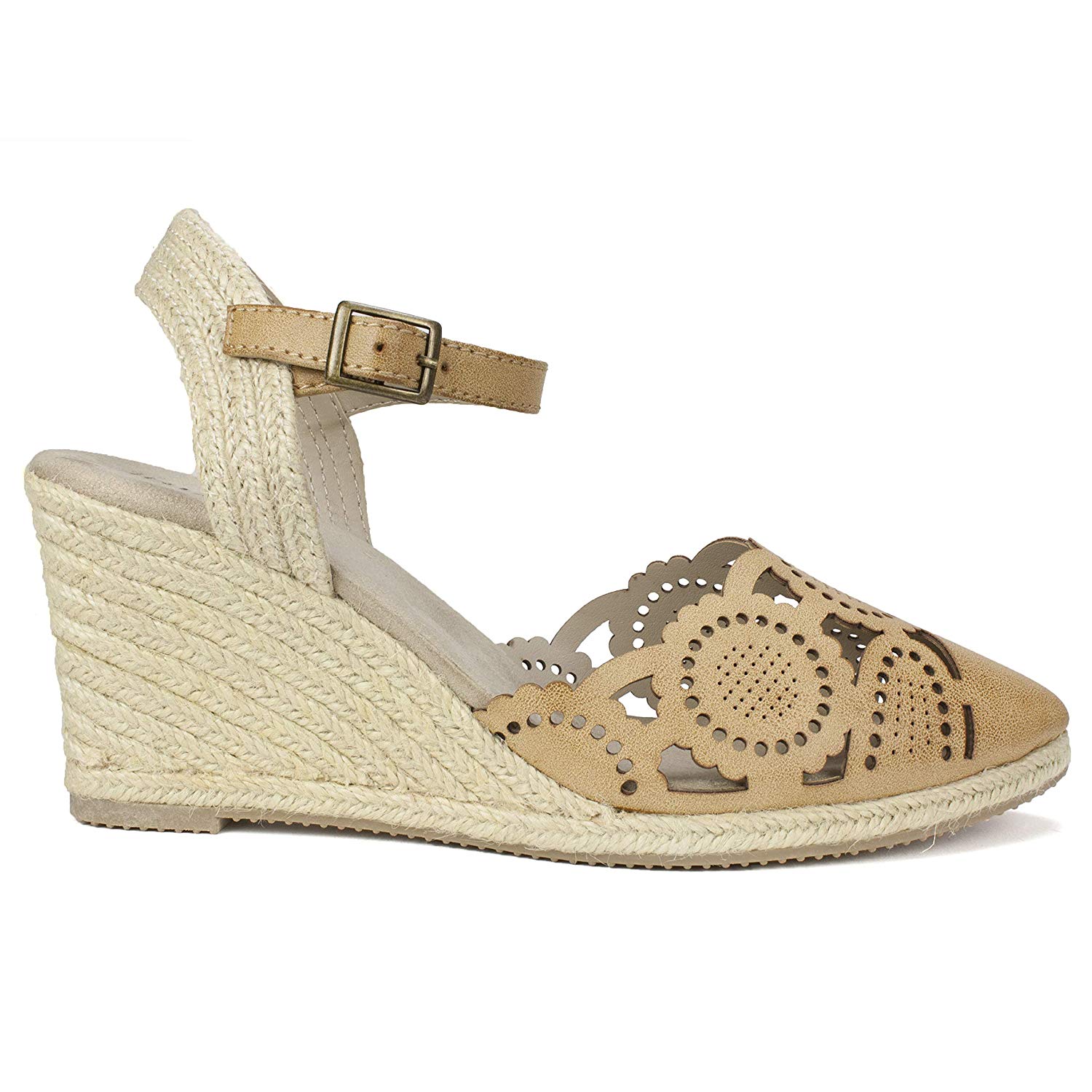 Rialto Womens Coya Leather Closed Toe Casual Espadrille Sandals
