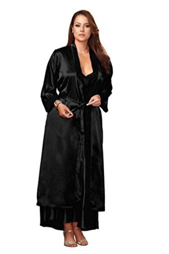 plus size black robe