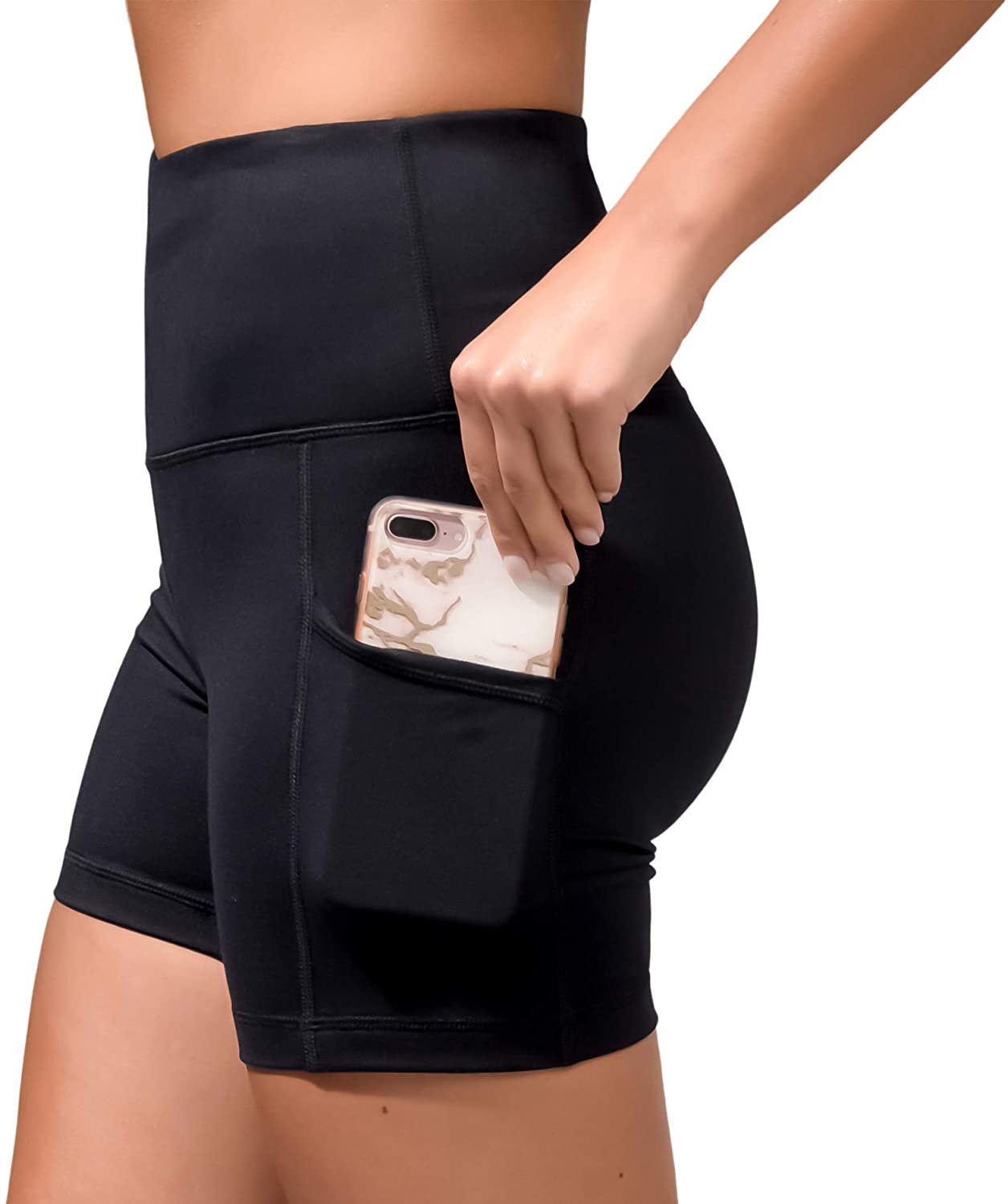 Velocity High Waisted Squat Proof Spandex Running Shorts for, Black, Size | eBay
