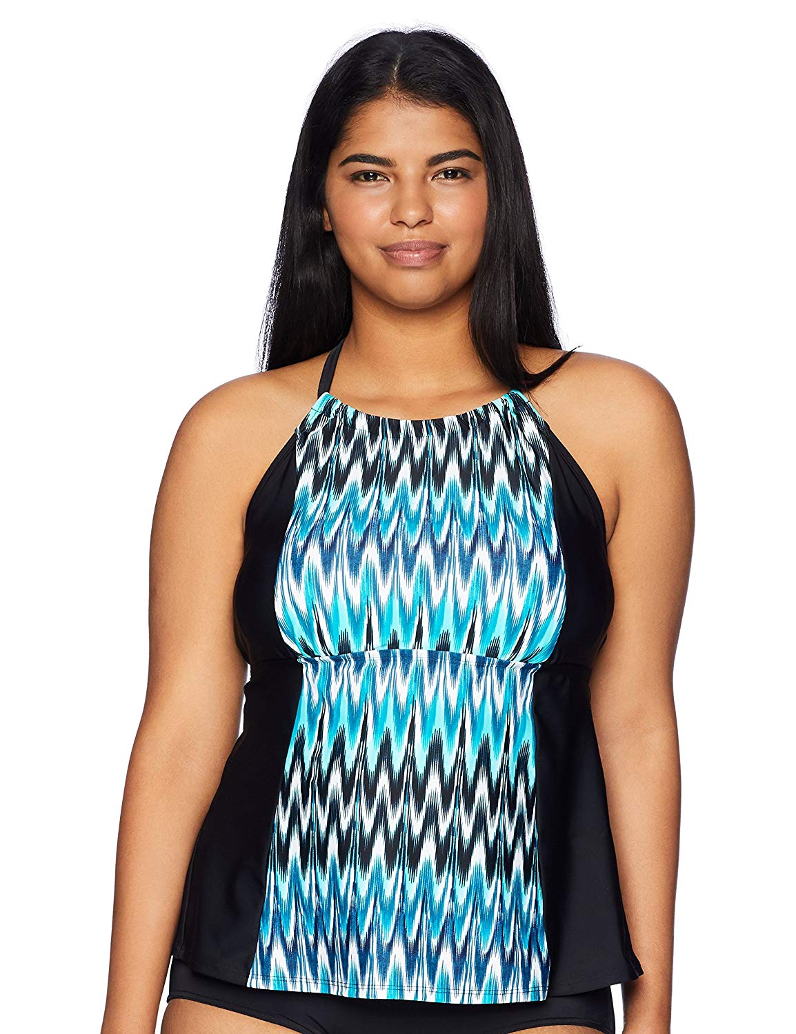 Brand - Coastal Blue Women's Swimwear Highneck, Tidal Wave, Size 16.0 ...