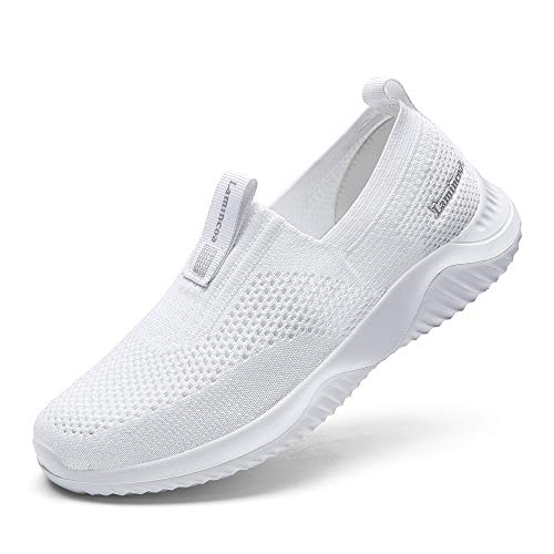 Lamincoa Womens Slip On Walking Shoes Comfort Athletic Casual, White ...