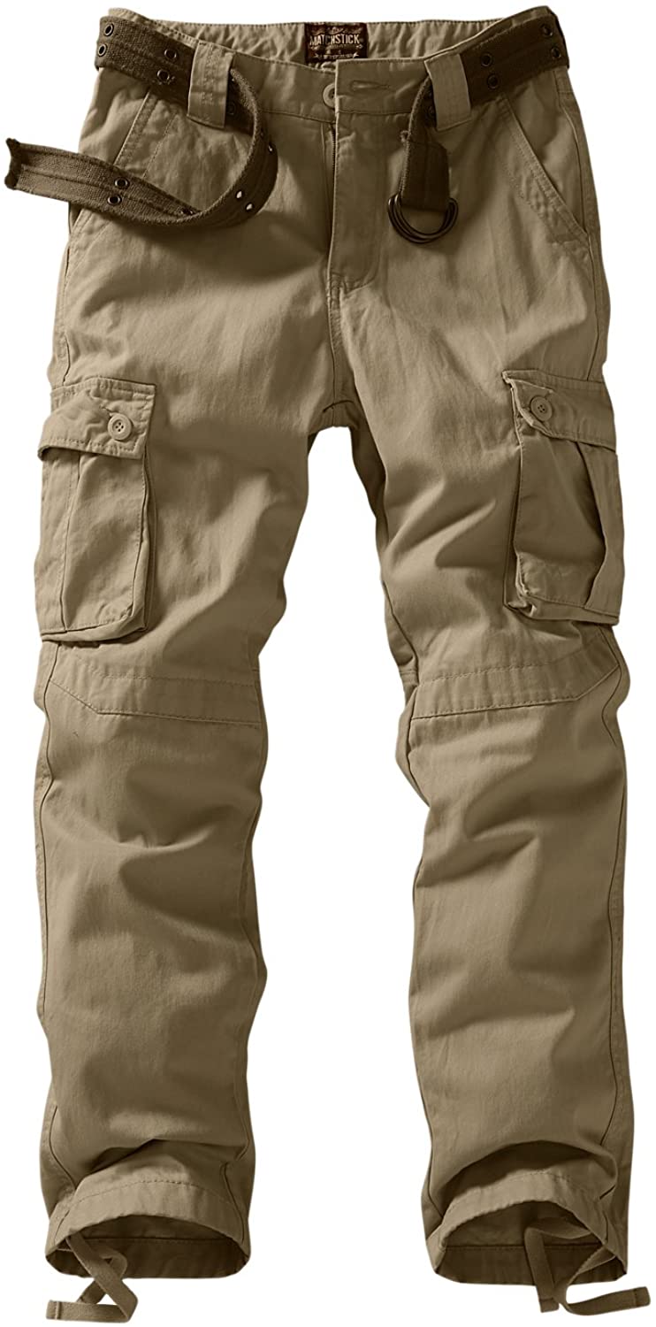 Match Men's Casual Wild Cargo Pants Outdoors Work Wear, 6057 Khaki ...