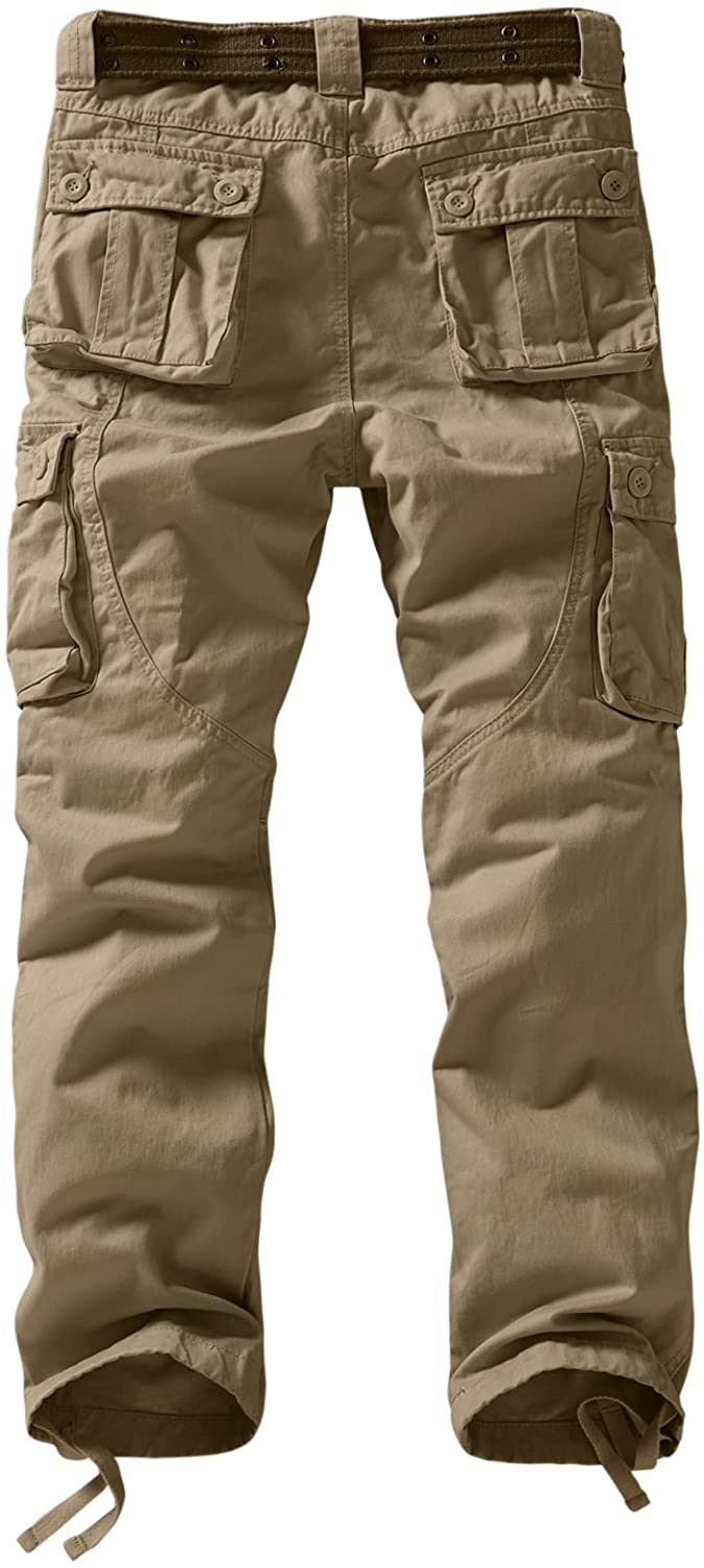 Match Men's Casual Wild Cargo Pants Outdoors Work Wear, 6057 Khaki ...