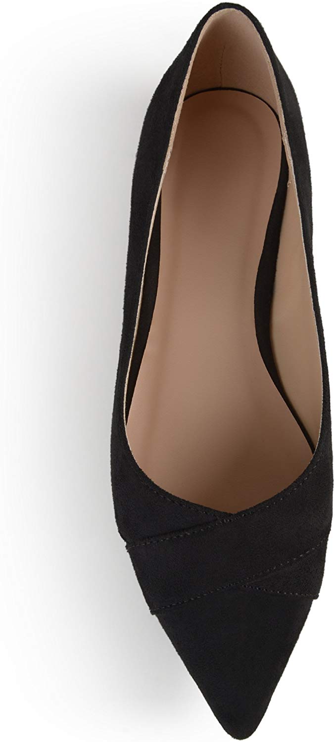 Brinley Co Womens Winslo Pointed Toe Slide Flats, Black Brinley Co Womens Winslo Pointed Toe Slide Flats, Black