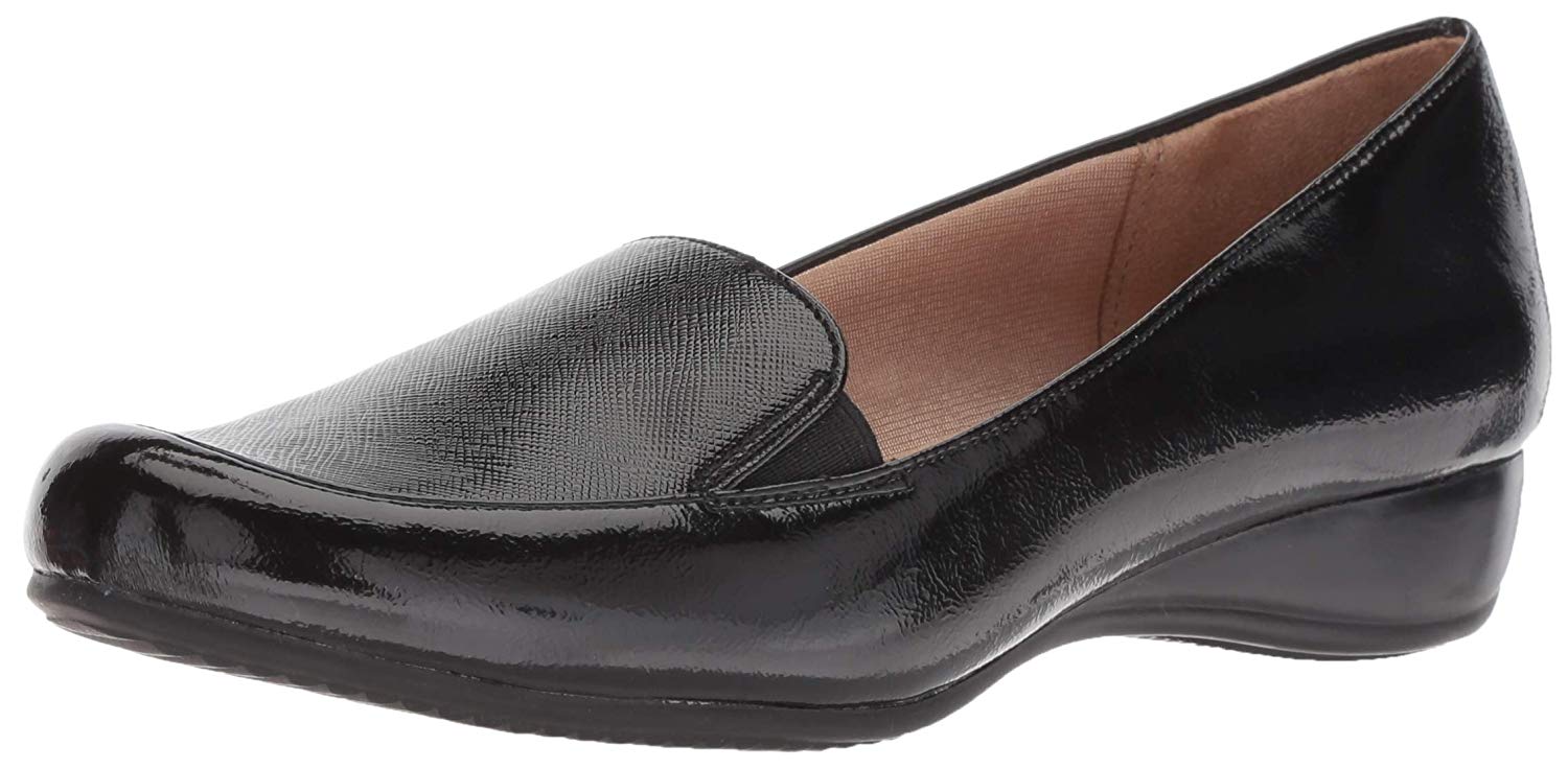 LifeStride Women's Dara Low Heel Slip on Loafer Flat, Black, Size 11.0 ...