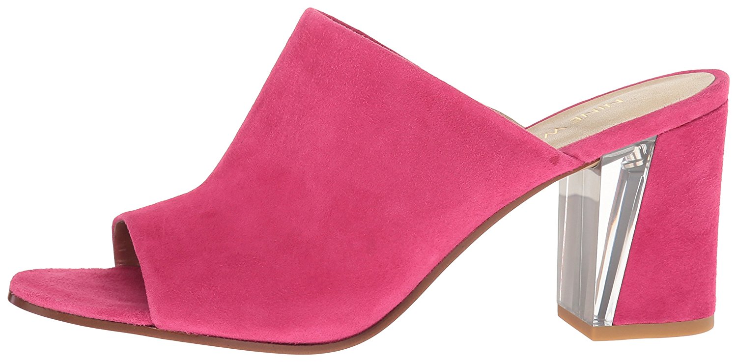 Nine West Womens Gemily Leather Open Toe Mules Pink SU Size 9.0 Nine West Womens Gemily Leather Open Toe Mules Pink SU Size 9.0