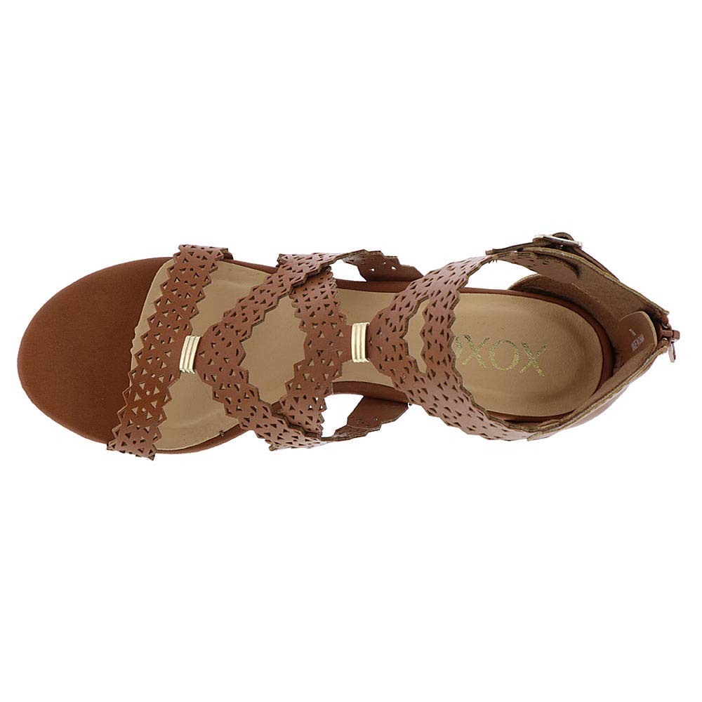 Xoxo Womens Satisha Open Toe Casual Espadrille Sandals, Tan, Size 8.0
