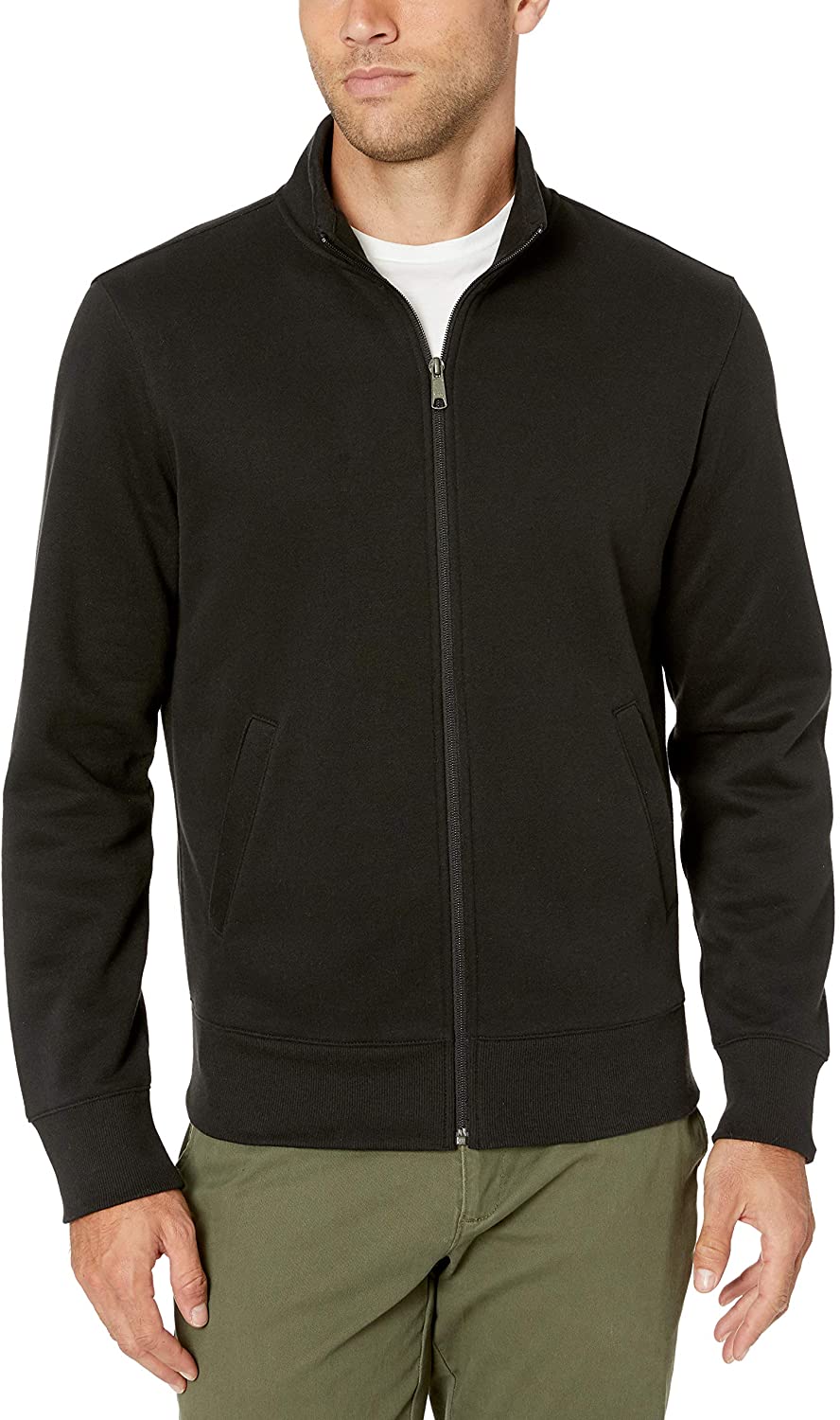 Download Essentials Men's Full-Zip Fleece Mock Neck Sweatshirt ...